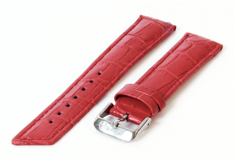 Watchstrap 22mm red leather