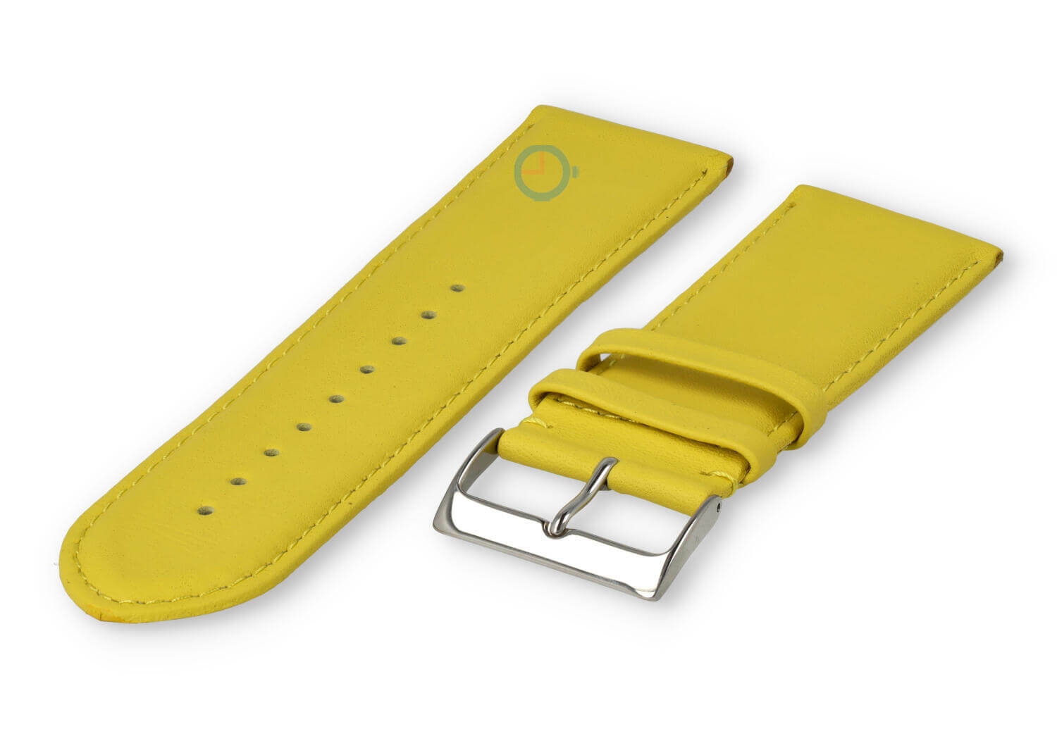 28mm watch strap smooth leather - yellow