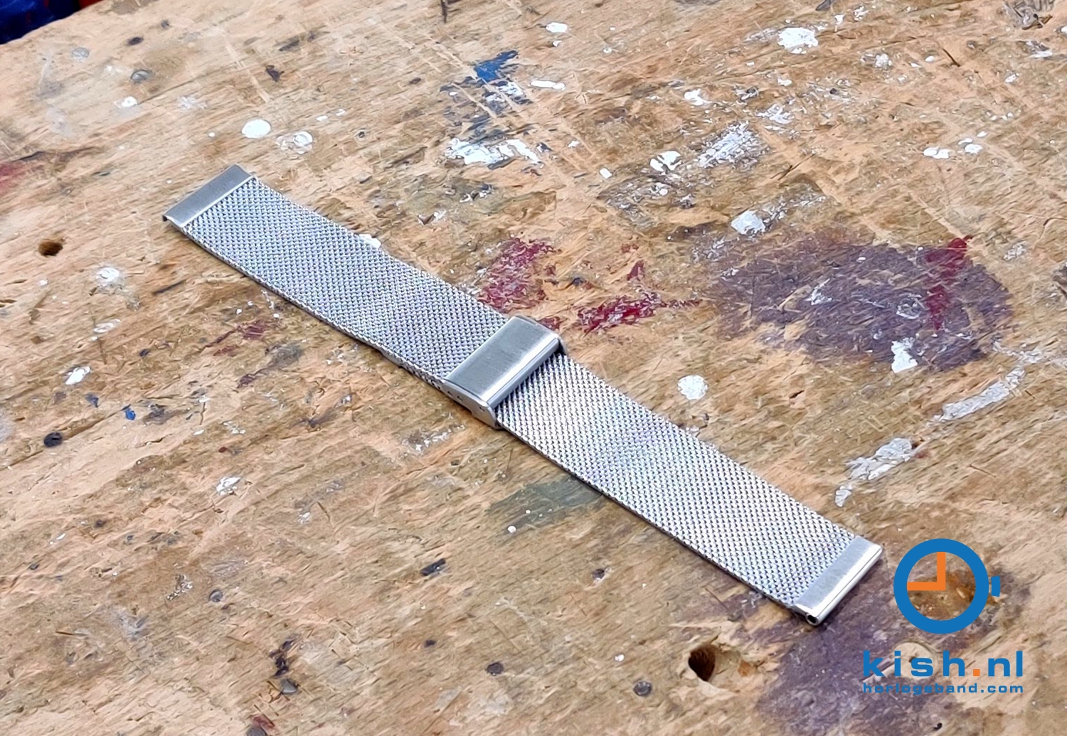 Horlogeband 22mm milanees zilver - Quick Switch (FIJN)