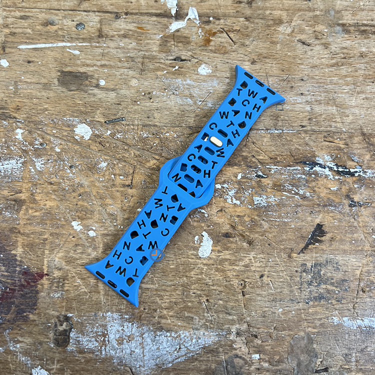 Letter siliconen bandje - Apple Watch 45mm - Lichtblauw