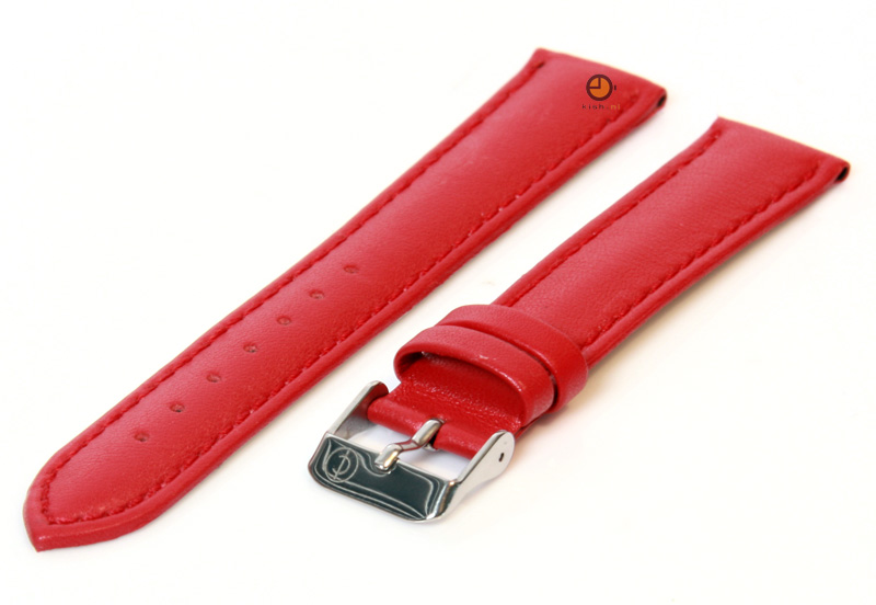 Watchstrap 20mm red calf leather
