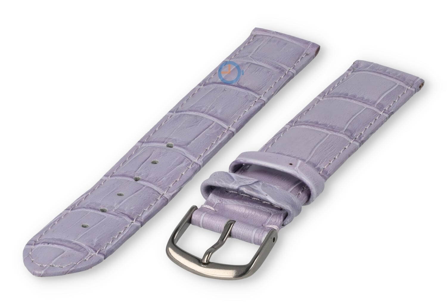 XL leather strap with frizzled print - 16mm - lavender