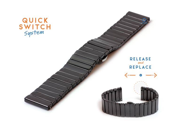 Watchstrap 22mm ceramic black