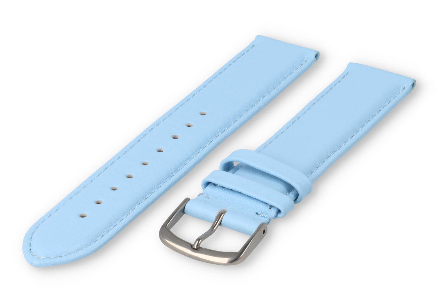 XL watch strap smooth leather - 22mm - ice blue