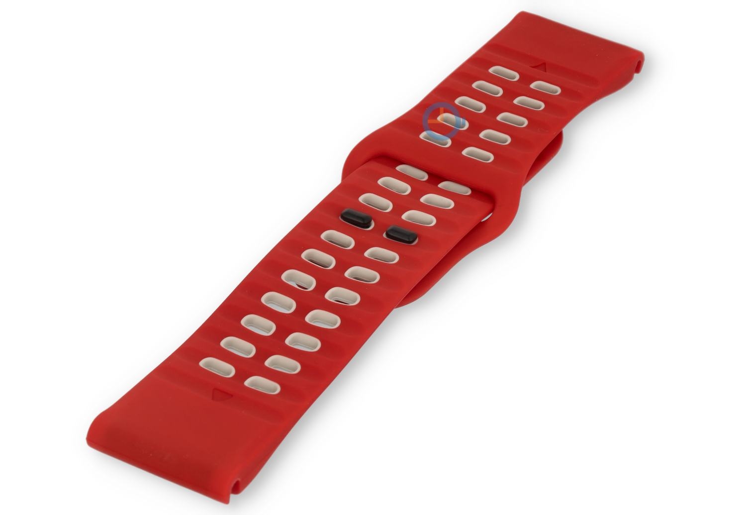 Breathable watch strap silicone - 26mm - red/white