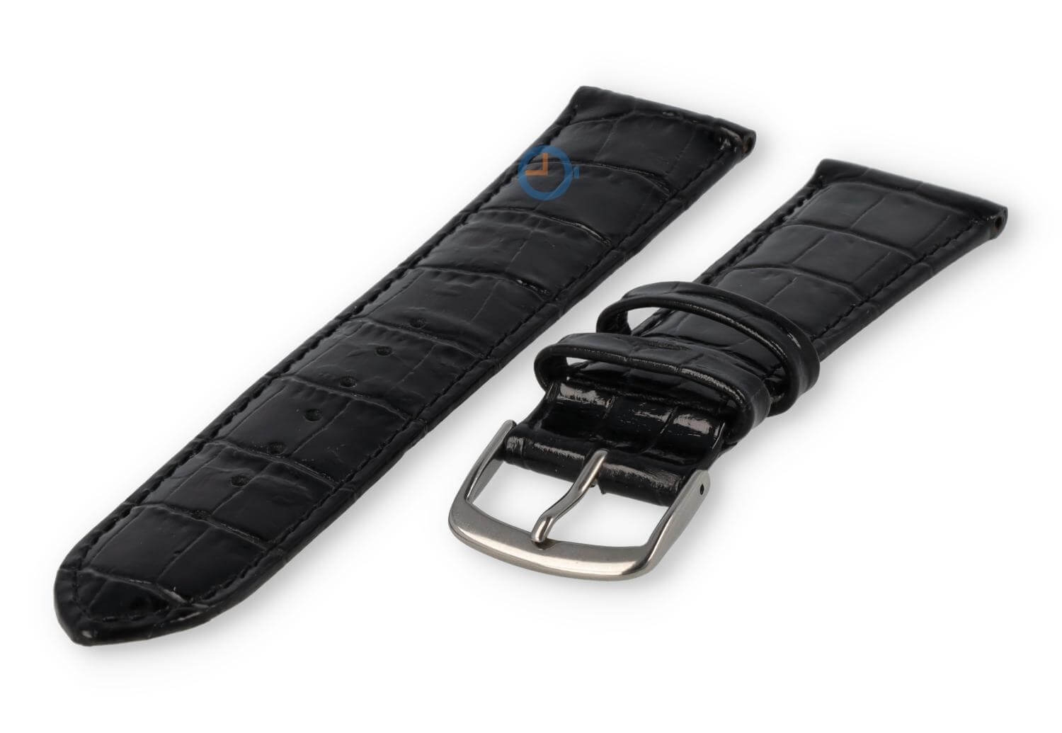 Lightly padded watch strap - 22mm - black