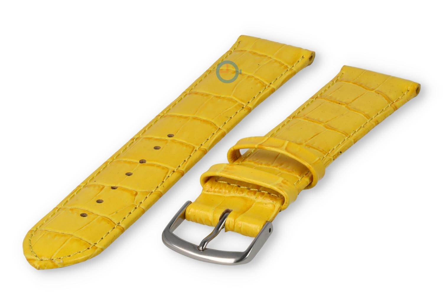 Extra-long crocoleather strap  - 20mm - yellow