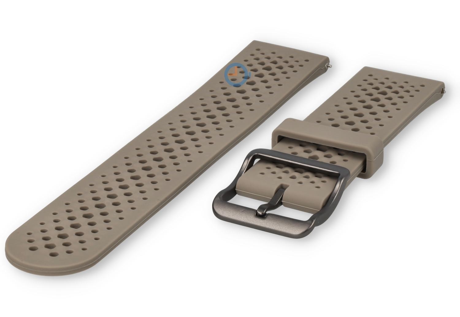 Breathable silicone strap - 22mm taupe - perforated