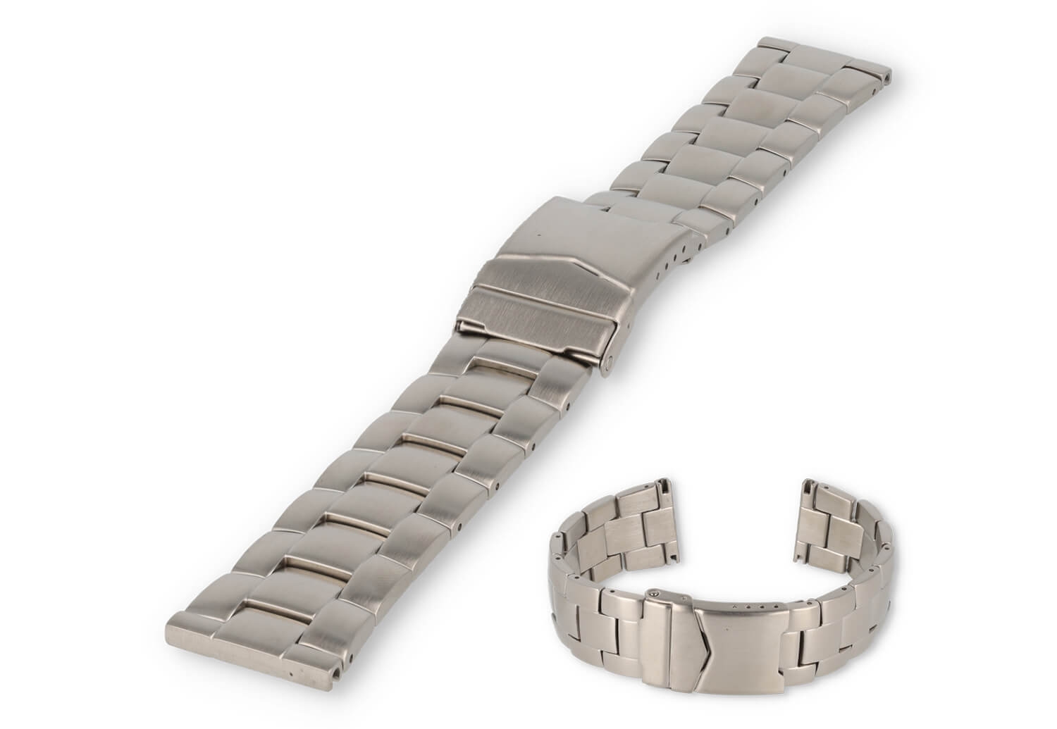 Watchstrap 24mm steel silver