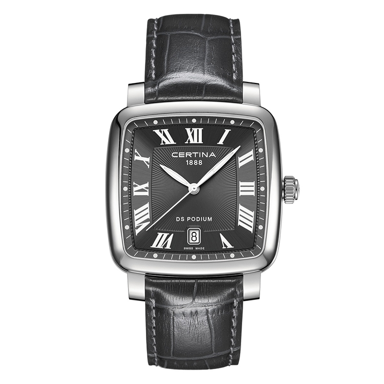 Certina leather strap C0255101608300A 21/18mm without buckle (grey)