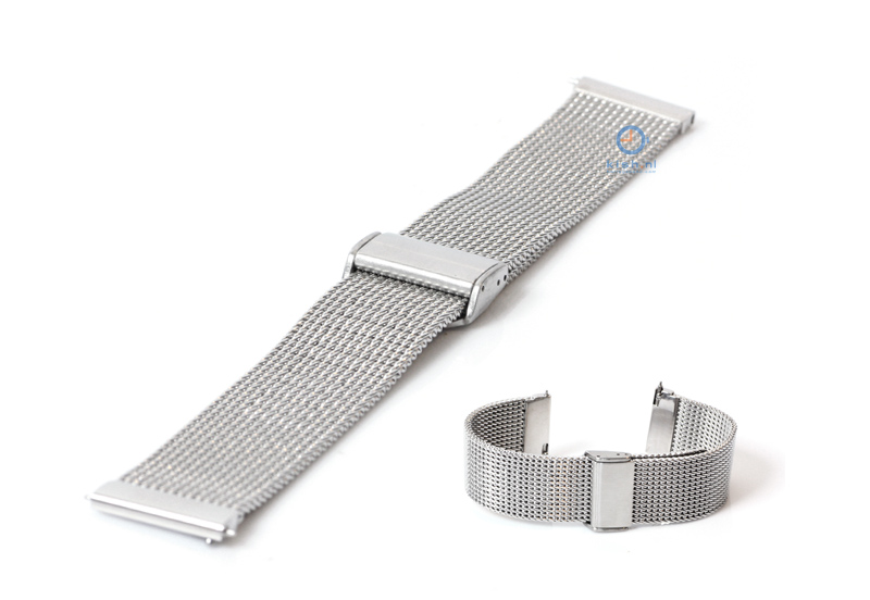 Watchstrap 18mm mesh zilver