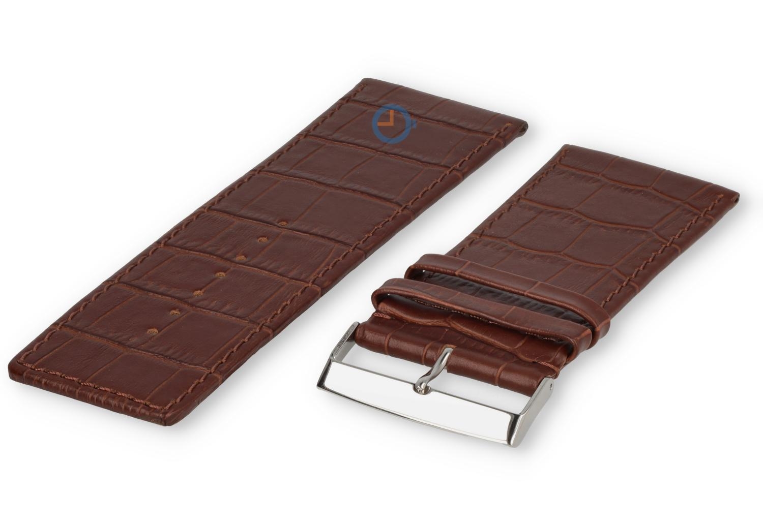 Deluxe croco watch strap - 36mm - dark-brown