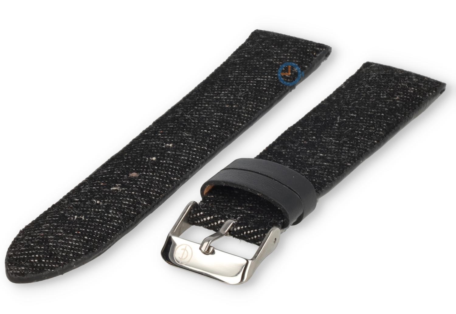 22mm denim strap - black