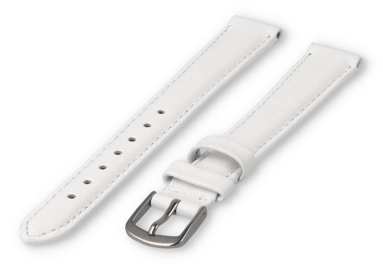 XL watch strap smooth leather - 16mm - white