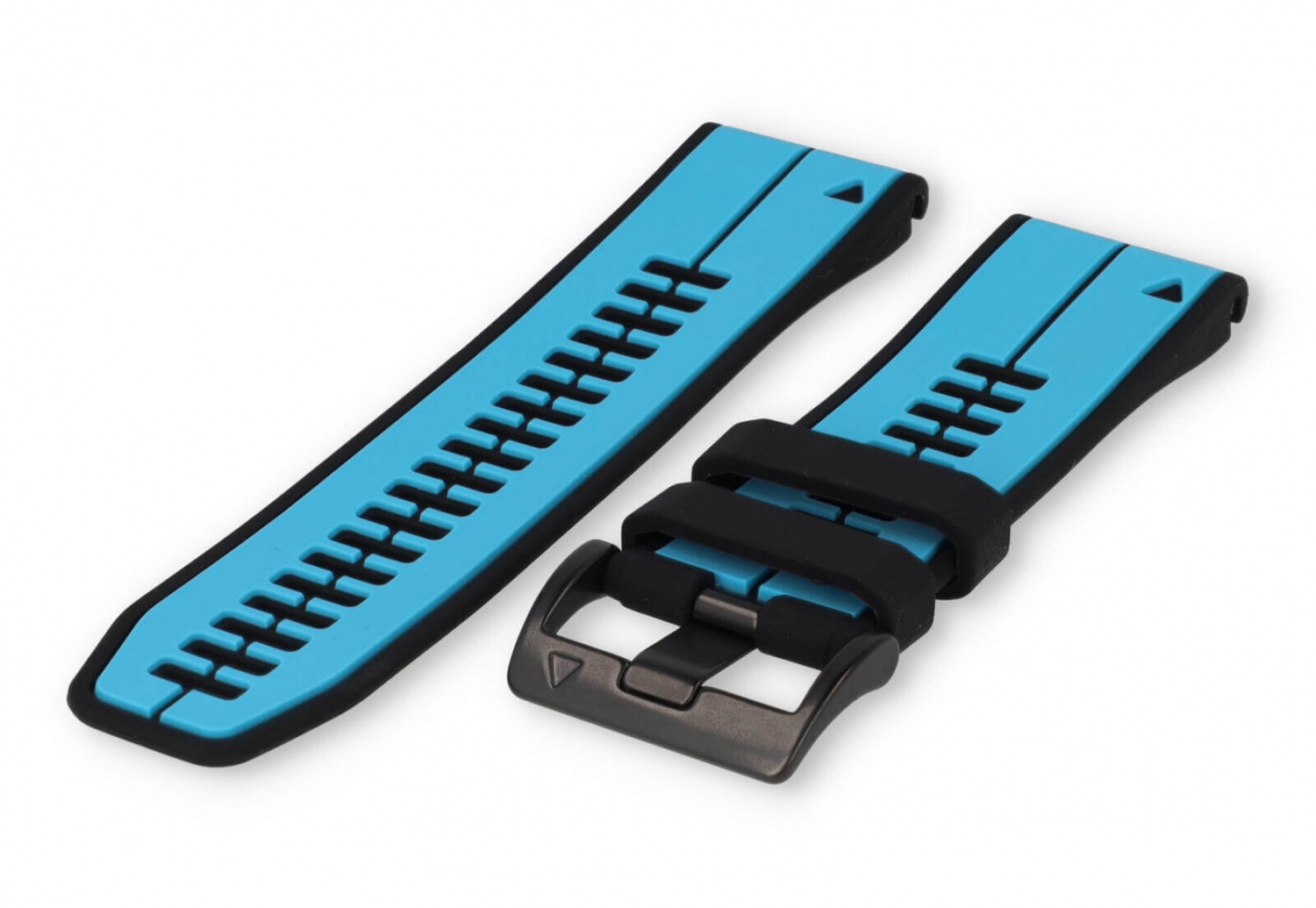 Garmin Fenix 7X watch band rubber - black/Light blue