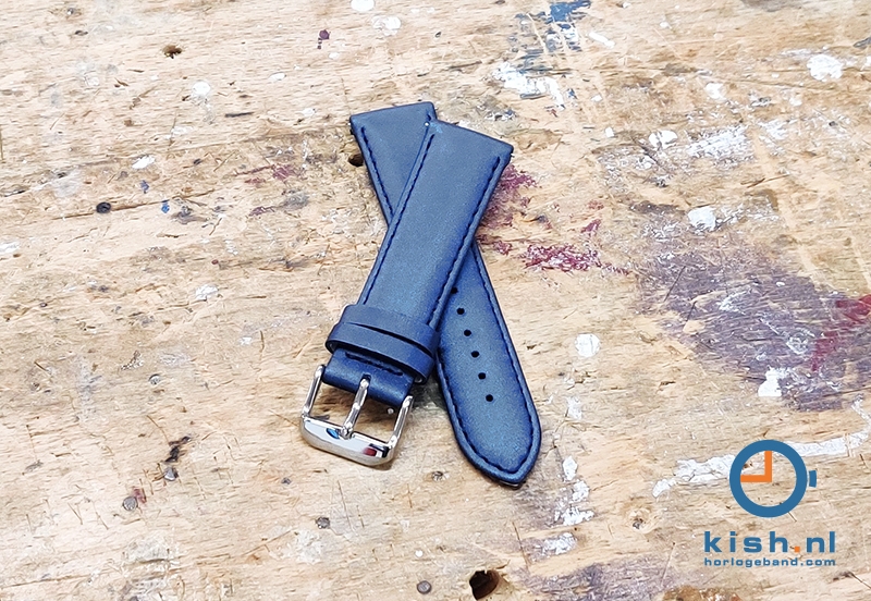 Leren horlogeband 22mm met satijnen toplaag