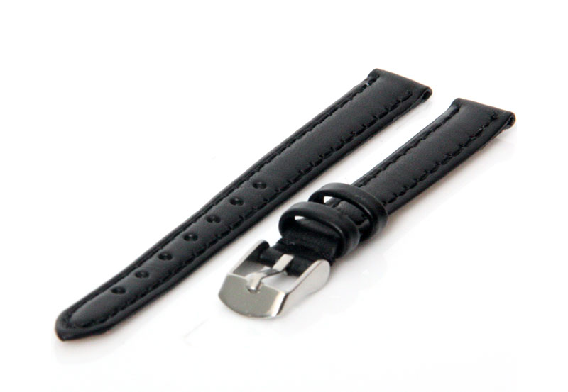 Watchstrap 11mm black leather