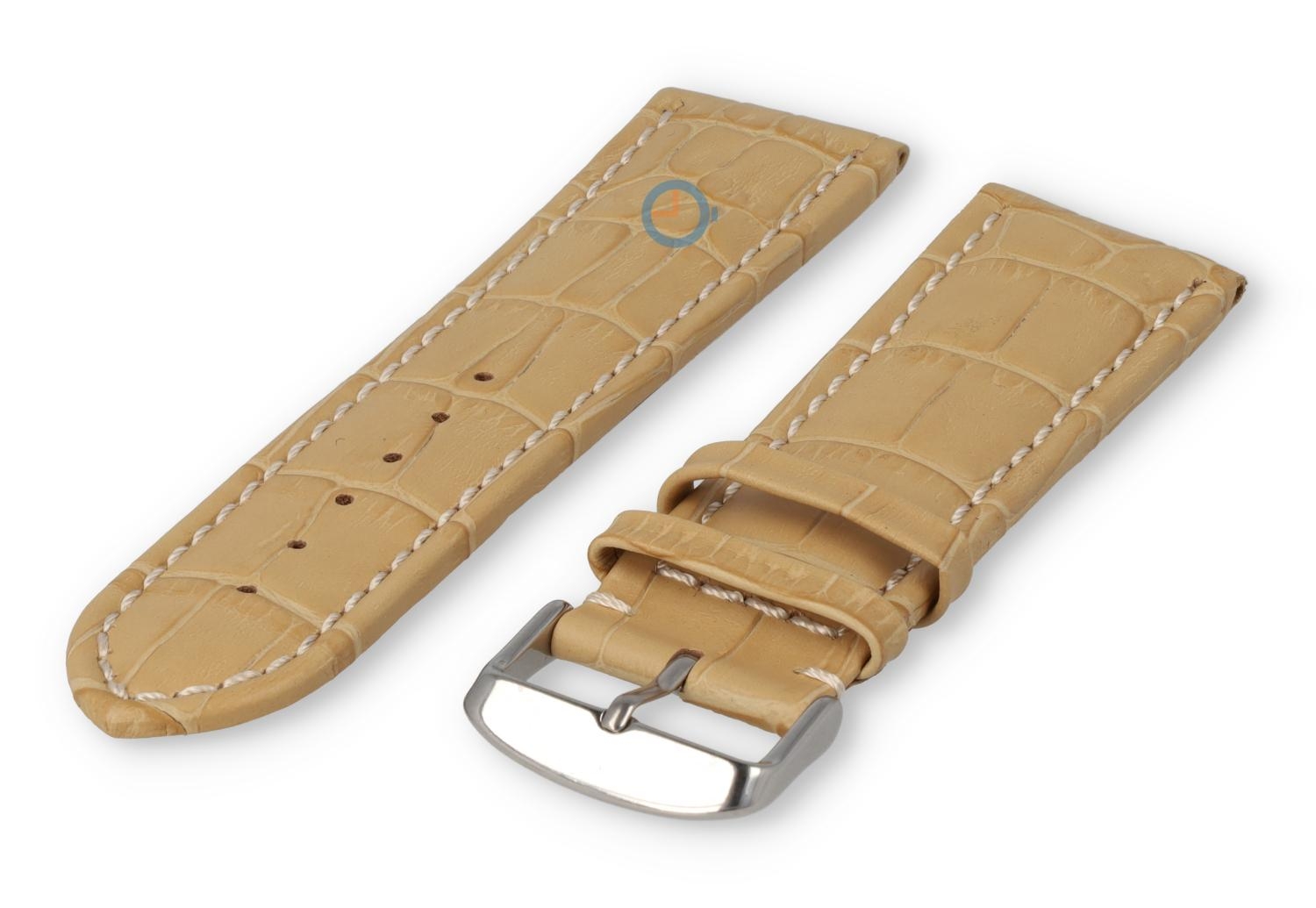 Strong calfskin watch strap - 26mm - sand