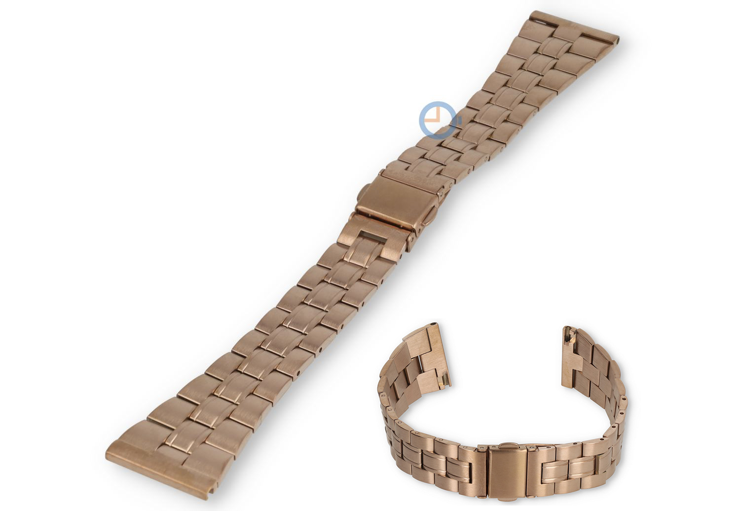 22/18mm watch strap matt steel - rosegold
