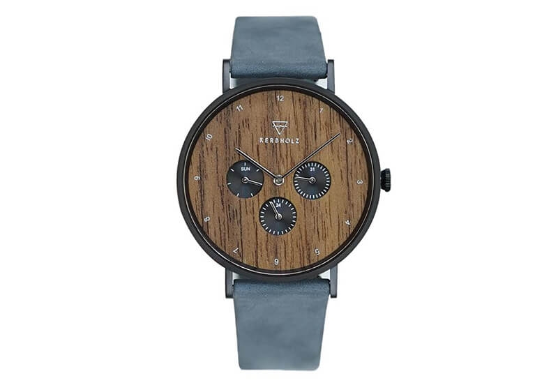 Kerbholz watch strap Casper Walnut Dark Navy