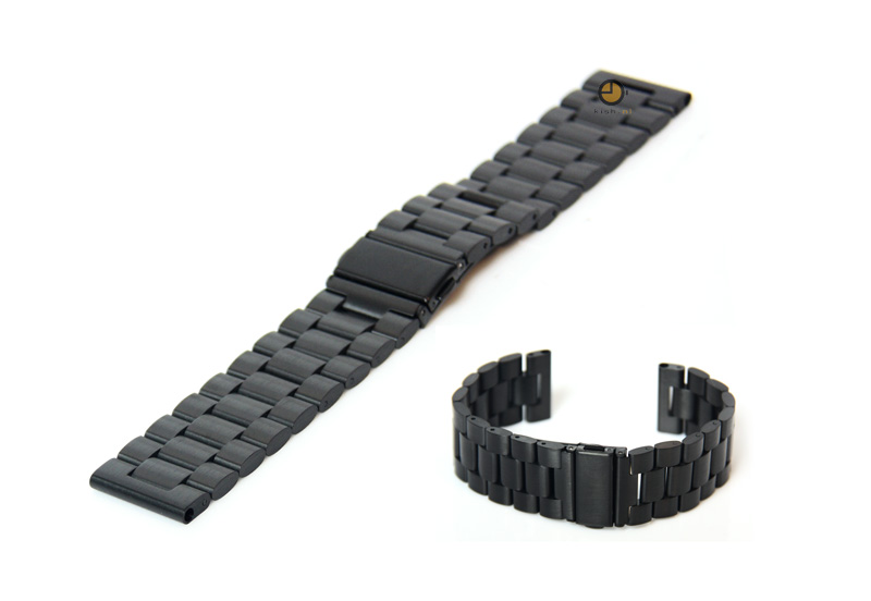 Watchstrap 24mm stainless steel black