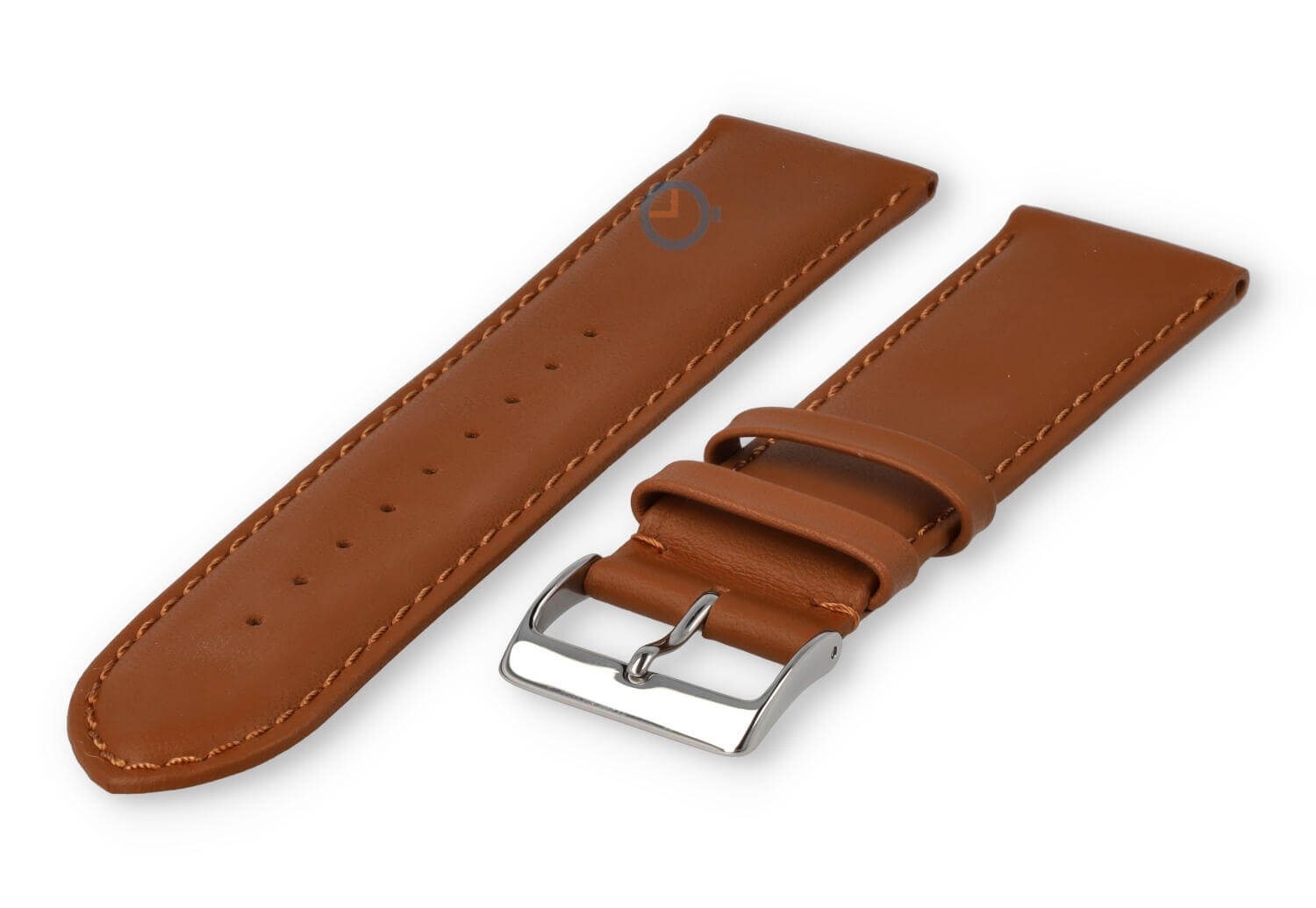 22mm watch strap smooth leather - brown
