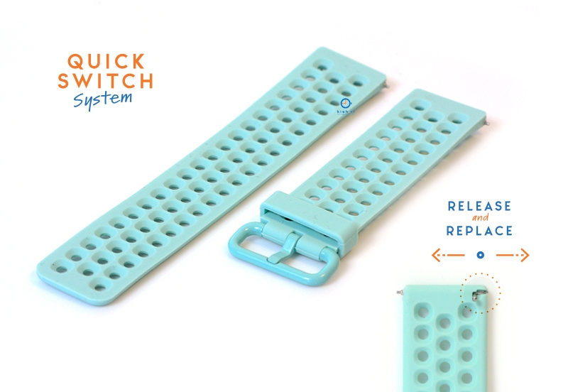 Watchstrap 23mm perforated silicone green