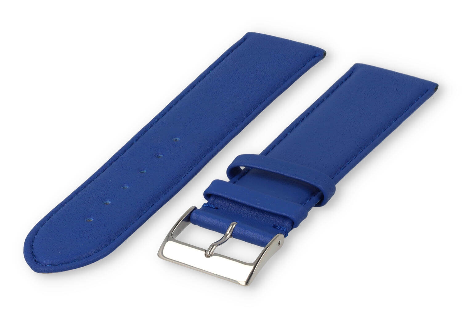XL watch strap smooth leather - 26mm - royal blue