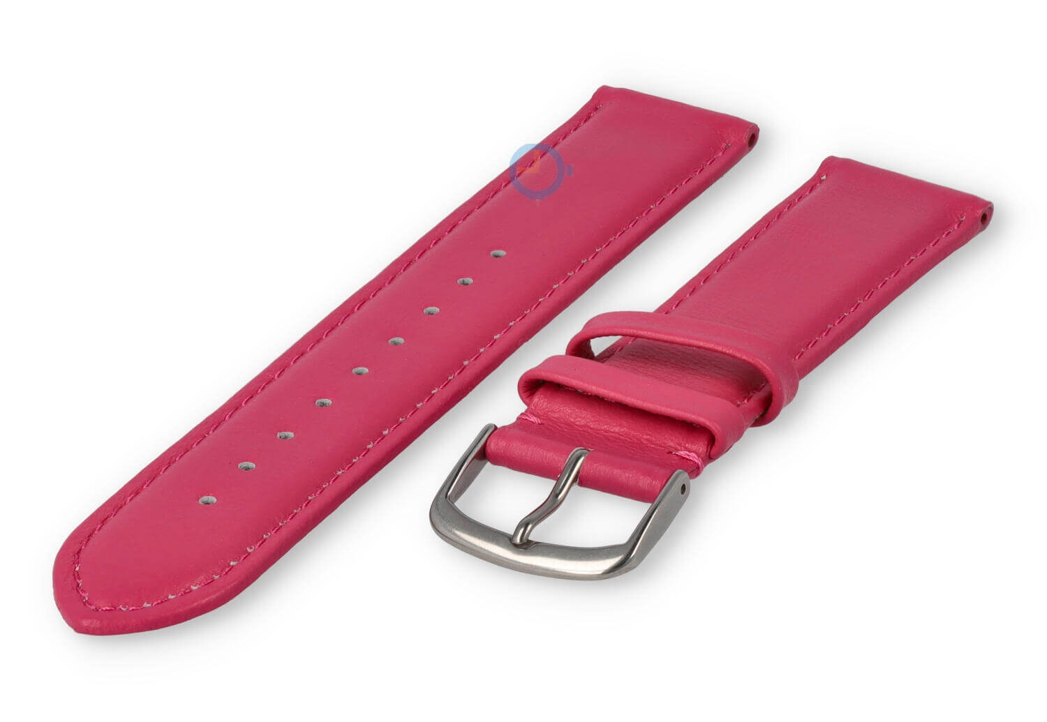 20mm watch strap smooth leather - pink