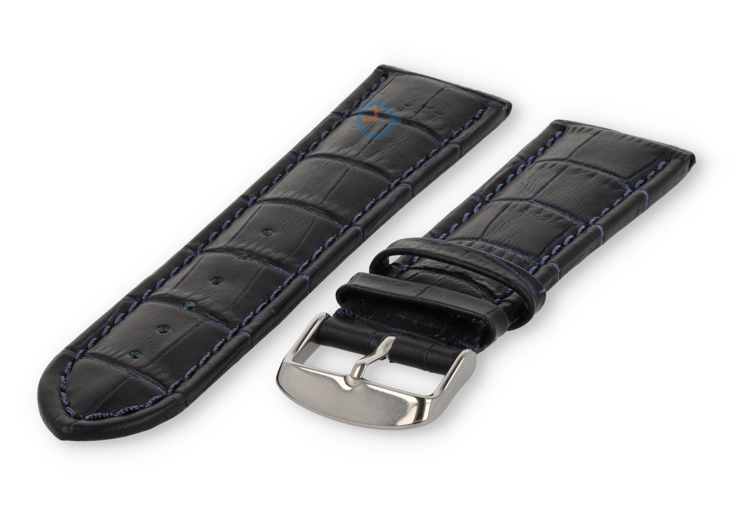 Strong calfskin watch strap - 26mm - dark blue