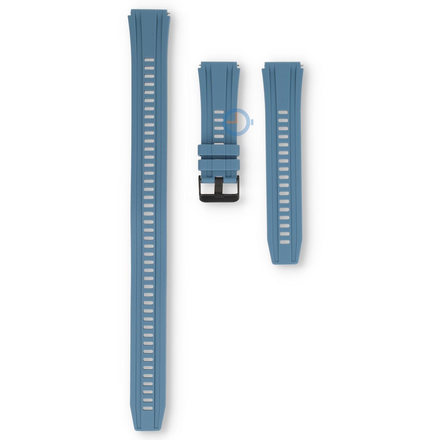 22mm silicone watch strap extra long - blue