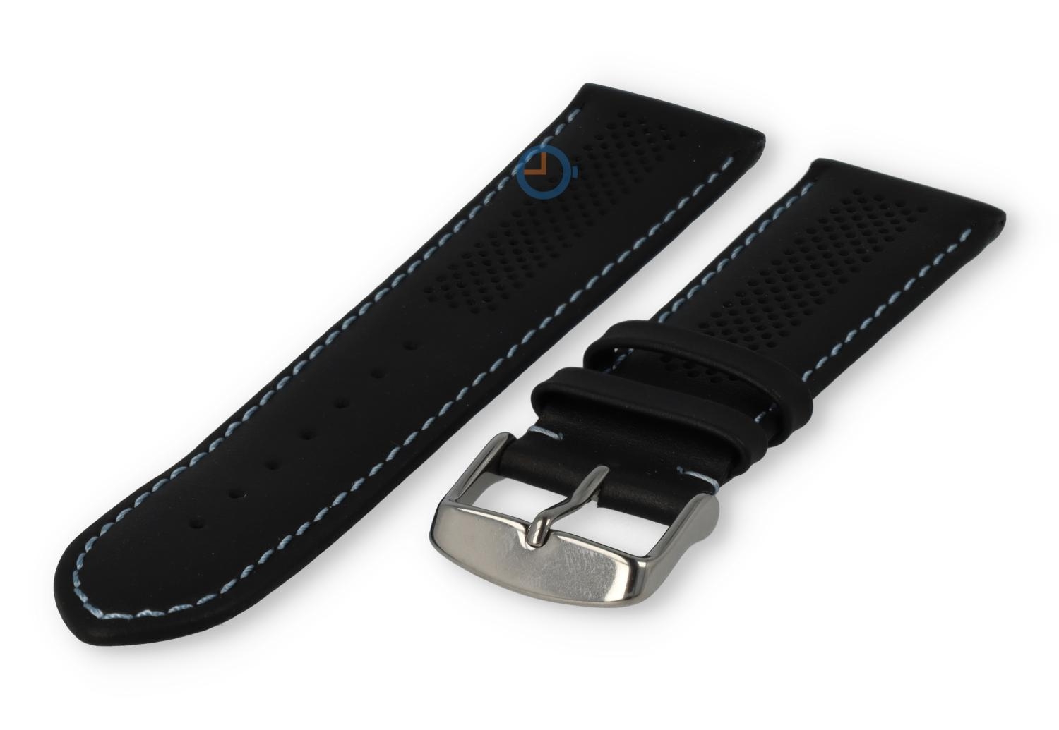 24mm hybrid strap - black with blue