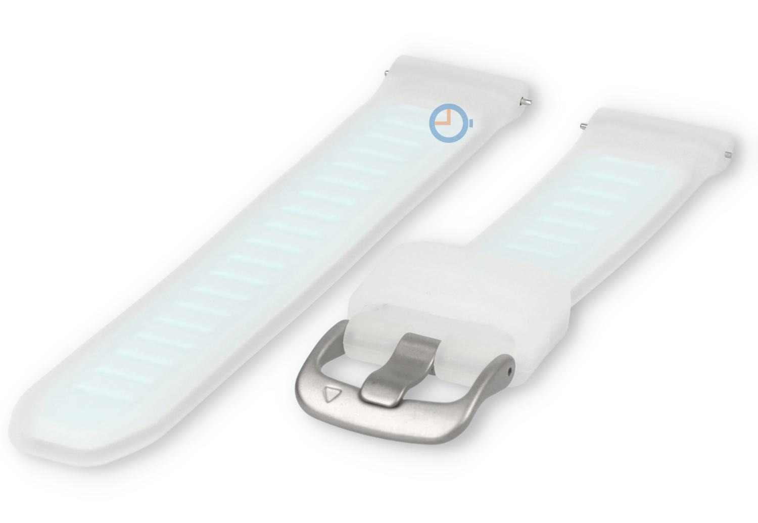 18mm watch strap silicone - transparant/white
