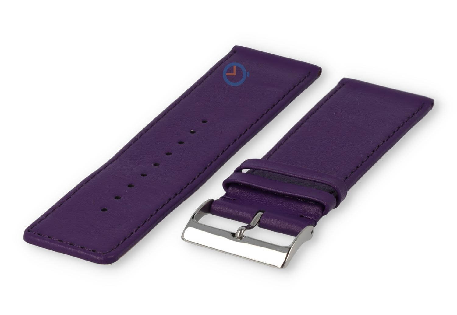 XL watch strap smooth leather - 30mm - eggplant