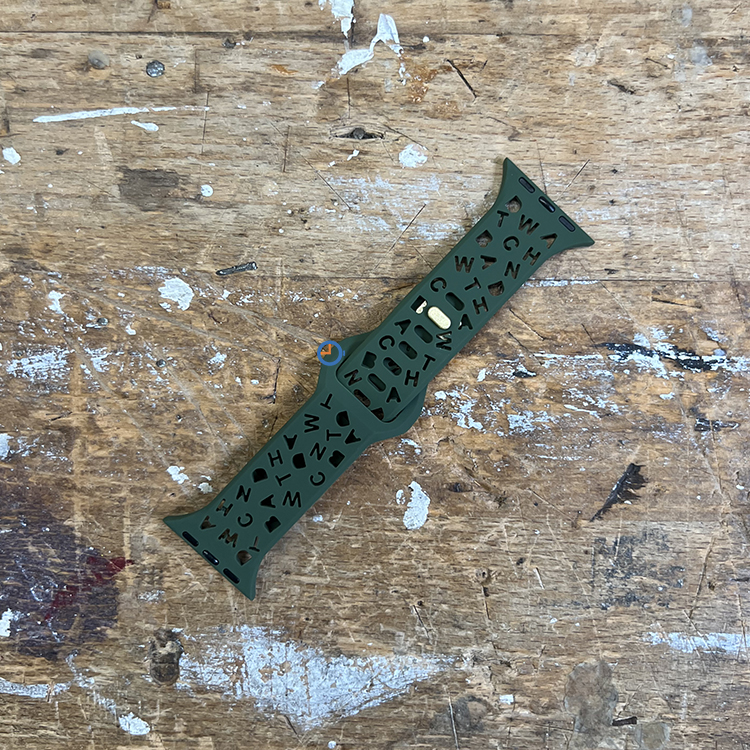 Letter siliconen bandje - Apple Watch 45mm - Groen