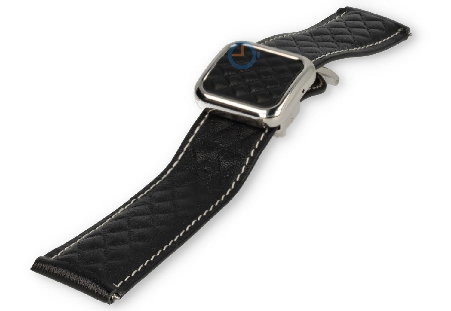 Luxury magnetic watch strap - 20mm leather - Black
