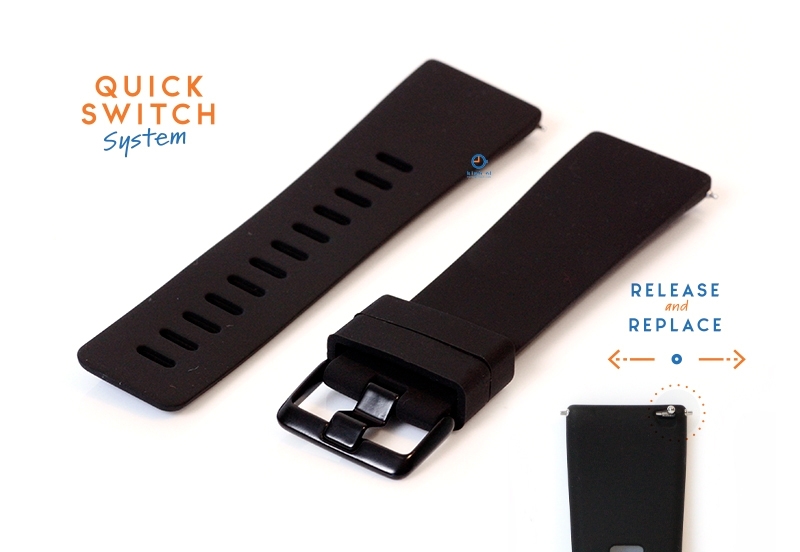 Watchstrap 23mm silione black