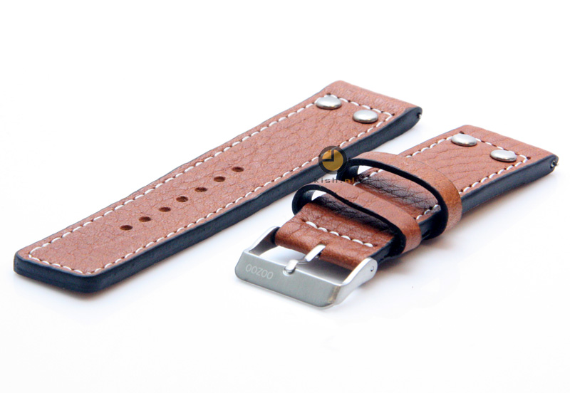 Oozoo watchstrap 24mm brown leather