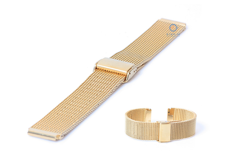 Watchstrap 18mm mesh gold