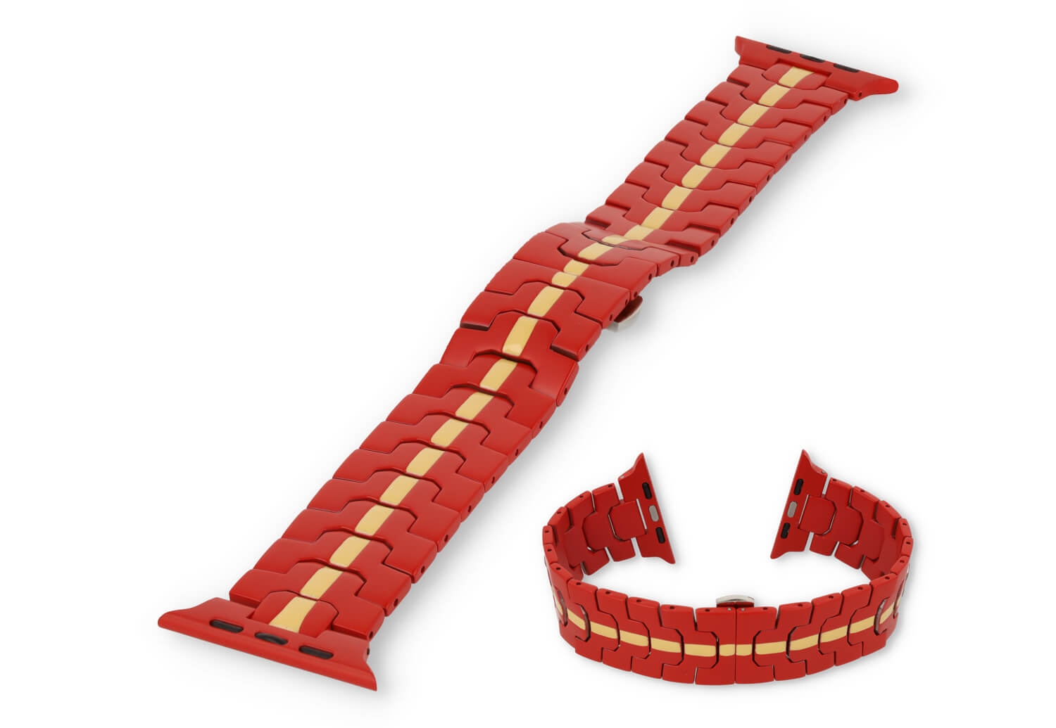 Apple watch 41mm band steel - red/yellow