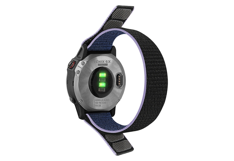 Garmin Fenix 5/6/7 horlogeband met klittenband - Paars