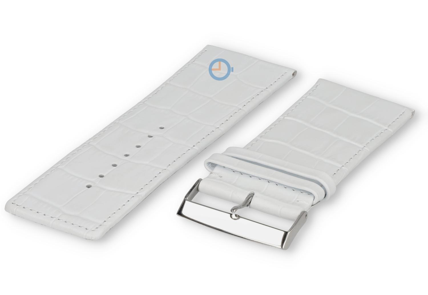 Deluxe croco watch strap - 36mm - white