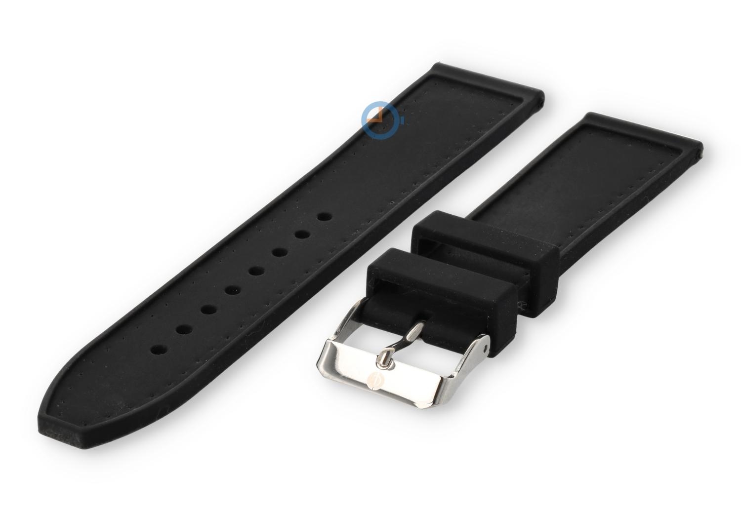 Silicone watch strap 22mm - black