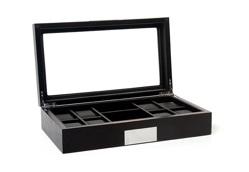 Design watchbox for 8 watches + accessories - black matt