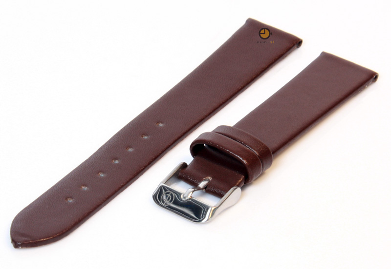 Seamless watchstrap 16mm darkbrown leather
