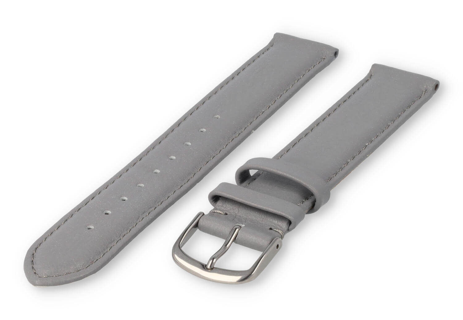 XL watch strap smooth leather - 18mm - lightgrey