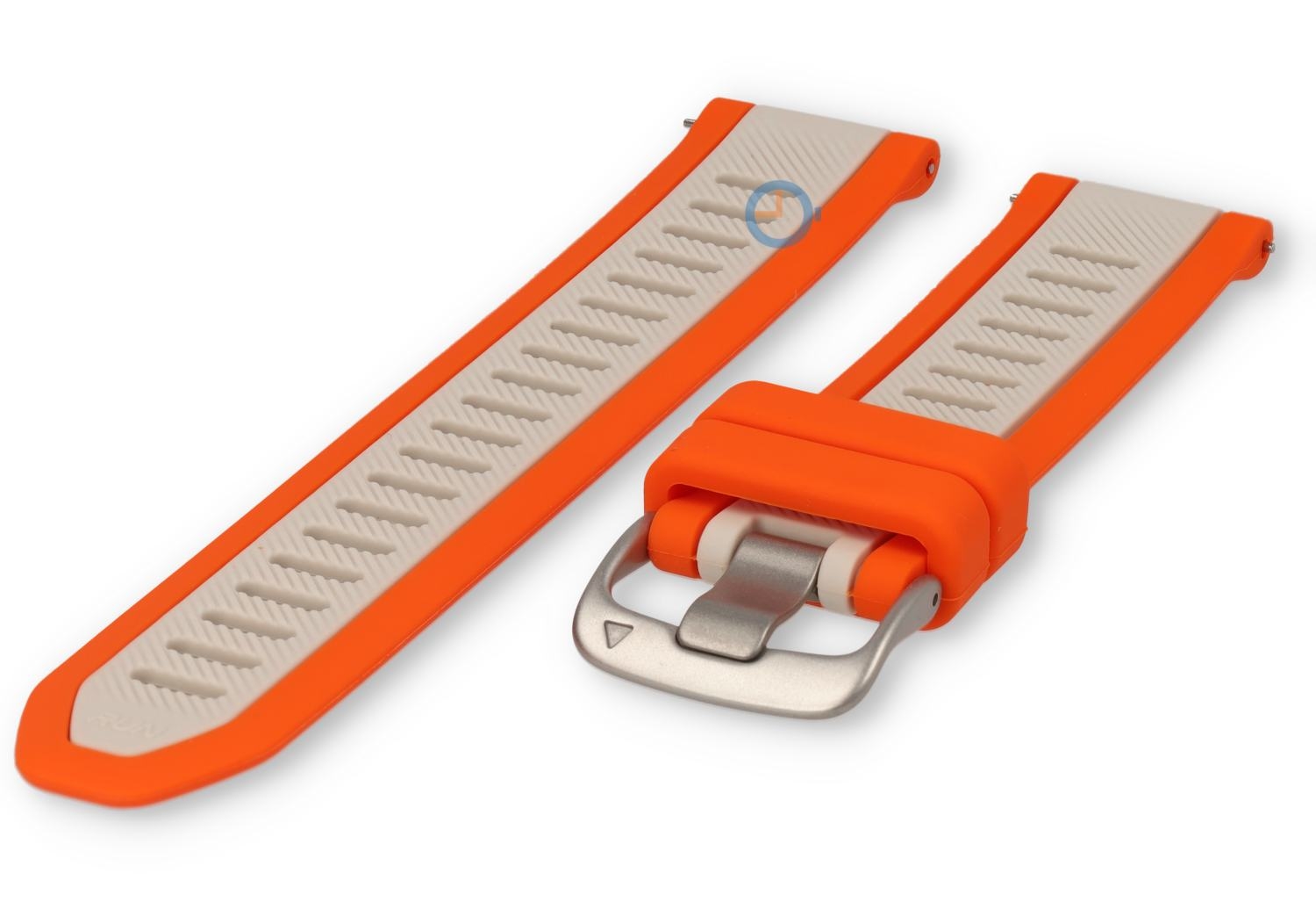 20mm silicone quickrelease strap - orange/white