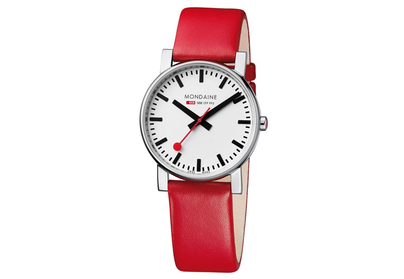 Mondaine 20mm watchstrap red polished