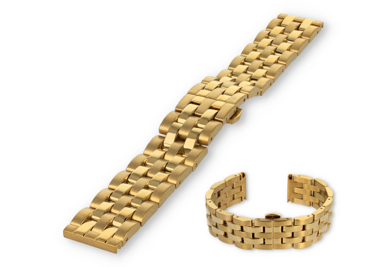 Watchstrap 22mm stainless steel gold BRT