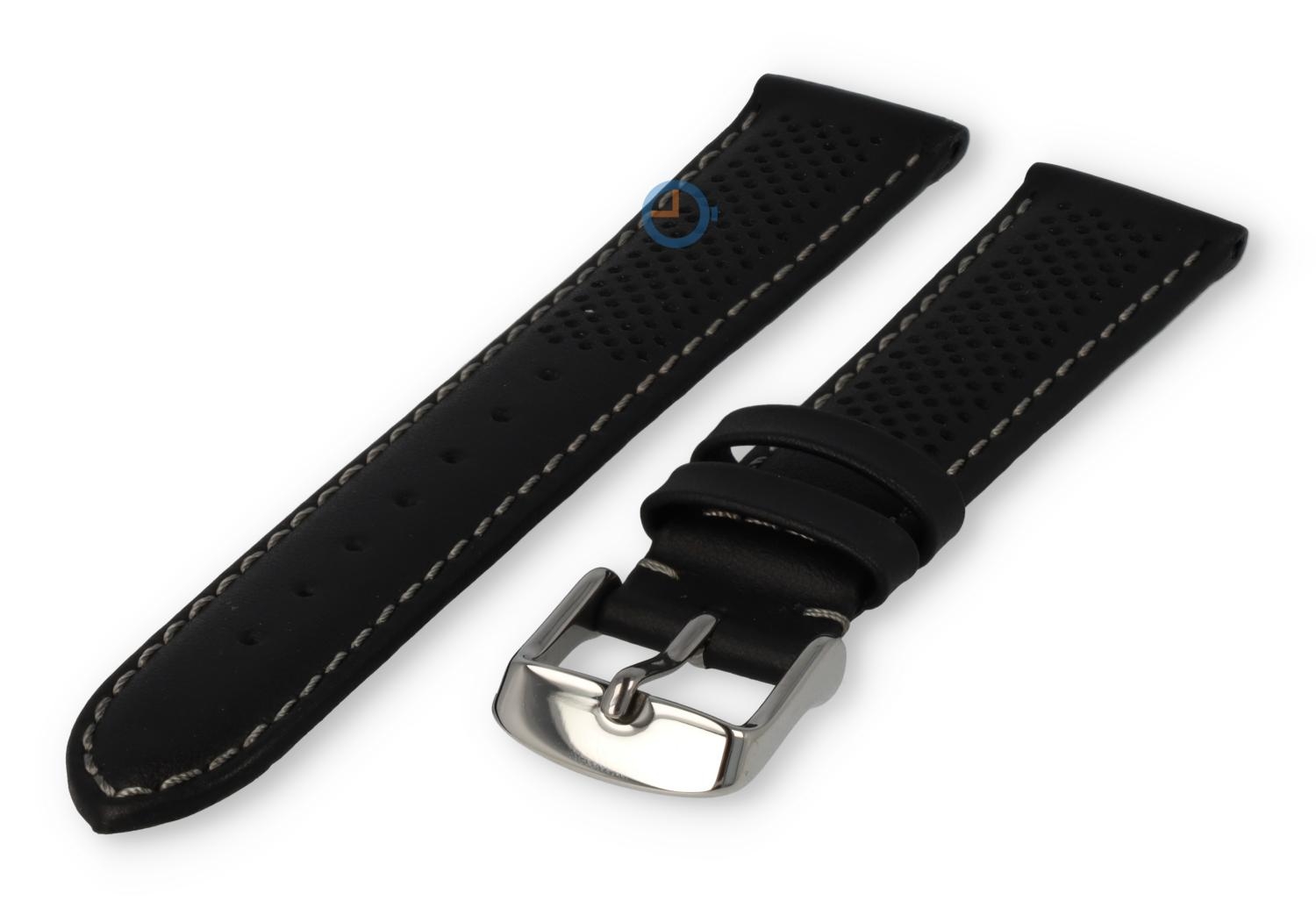 20mm hybrid strap - black with grey